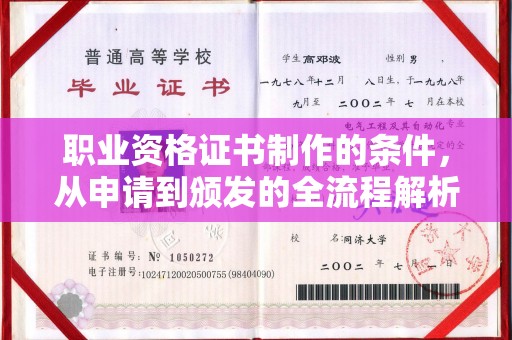 台中职业资格证书制作的条件，从申请到颁发的全流程解析