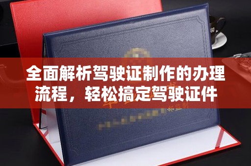 台中全面解析驾驶证制作的办理流程，轻松搞定驾驶证件